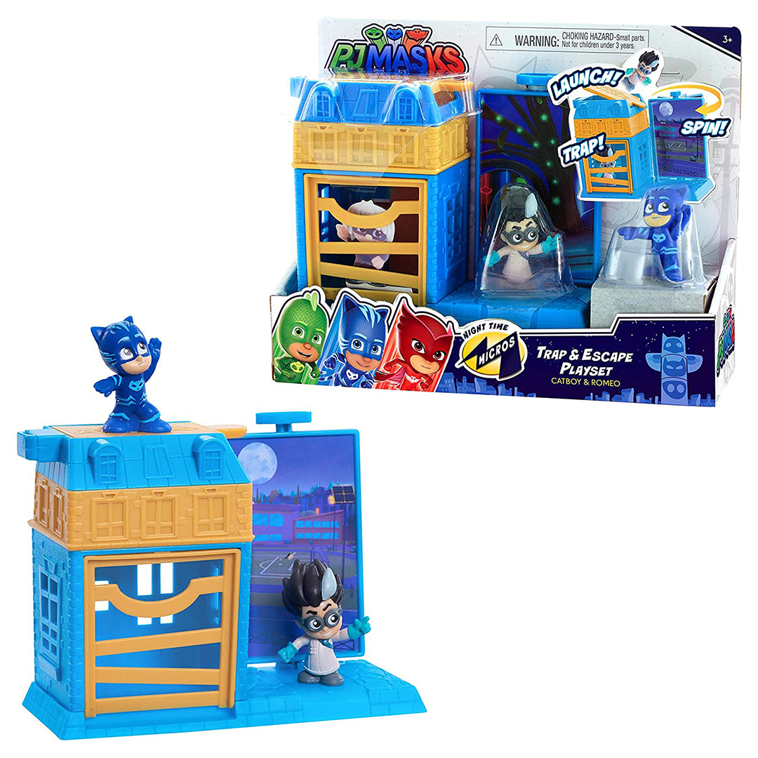 Buy PJ Mask Night Time Micros Trap & Escape Playset | Yallatoys.com