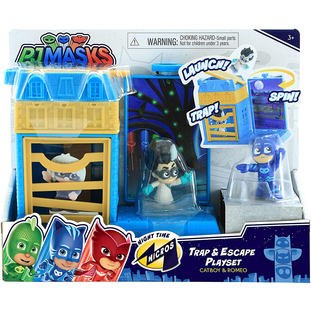 Buy PJ Mask Night Time Micros Trap & Escape Playset | Yallatoys.com