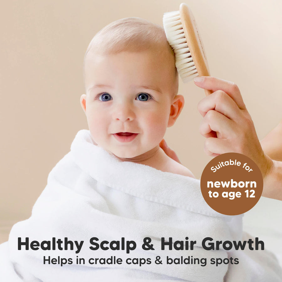 KeaBabies Baby Hair Brush and Comb Set  Walnut KeaBabies Yallatoys