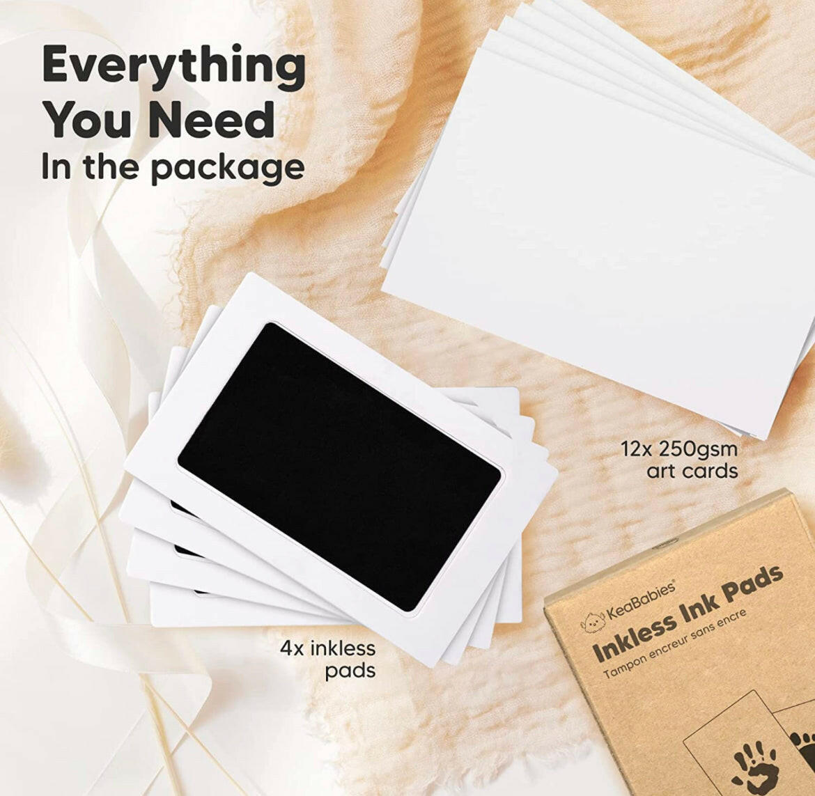 KeaBabies 4-Pack Inkless Ink Pads Jet Black KeaBabies Yallatoys
