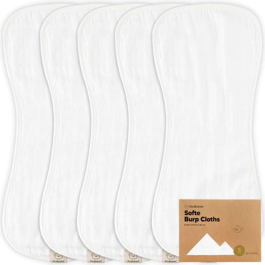 KeaBabies Softe Muslin Burp Cloth Soft White KeaBabies Yallatoys