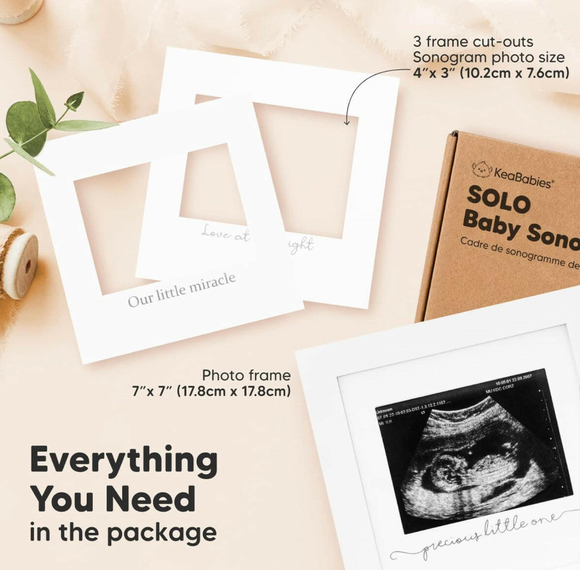 KeaBabies Sonogram Frame Alpine White KeaBabies Yallatoys