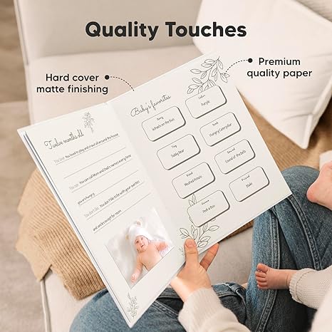 KeaBabies Sketch Baby Memory Book Alpine White KeaBabies Yallatoys