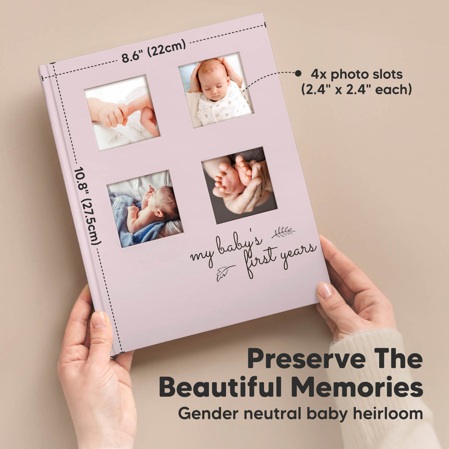 KeaBabies Sketch Baby Memory Book Mist Pink KeaBabies Yallatoys