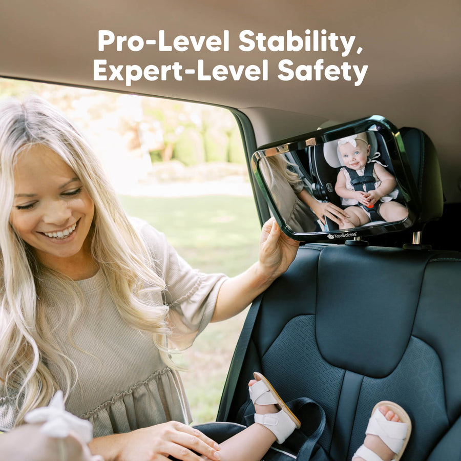 KeaBabies Baby Carseat Mirror Matte Black Large