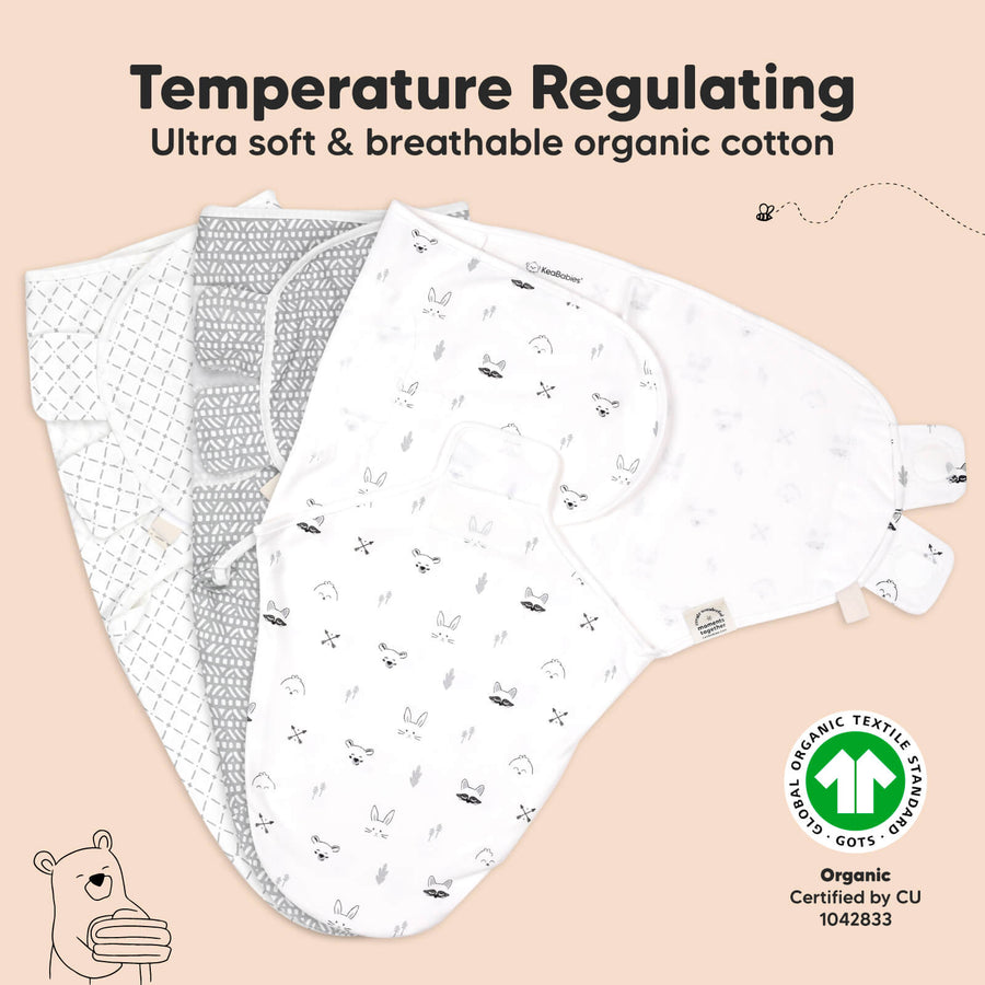 KeaBabies 3 Pack Soothe Swaddle Wrap Nordic KeaBabies Yallatoys