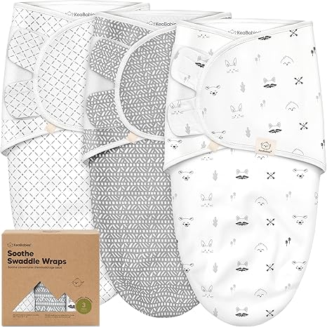 KeaBabies 3 Pack Soothe Swaddle Wrap Nordic Large KeaBabies Yallatoys