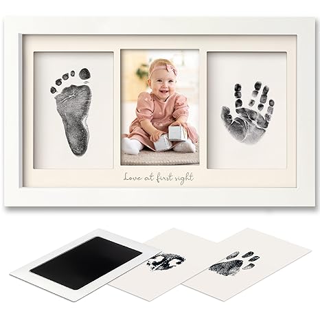 Keababies Duo Clean Touch Inkless Hand & Footprint Frame Kit Alpine White KeaBabies Yallatoys