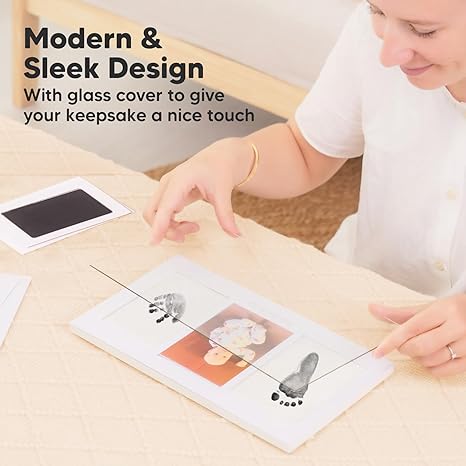 Keababies Duo Clean Touch Inkless Hand & Footprint Frame Kit Alpine White KeaBabies Yallatoys