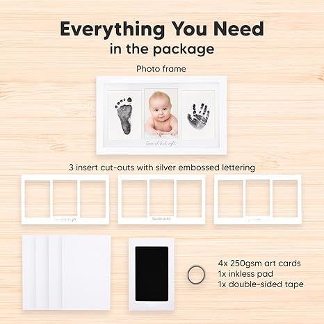 Keababies Duo Clean Touch Inkless Hand & Footprint Frame Kit Alpine White KeaBabies Yallatoys