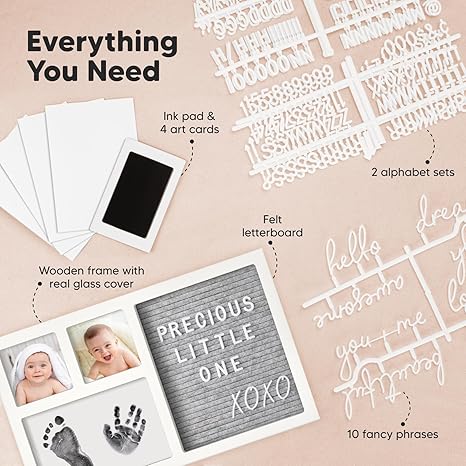 Keababies Heartfelt Inkless Frame With Letterboard Alpine White KeaBabies Yallatoys