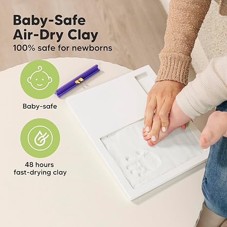 Keababies Ever Keepsake Frame Baby Hand And Footprint Kit Alpine White KeaBabies Yallatoys