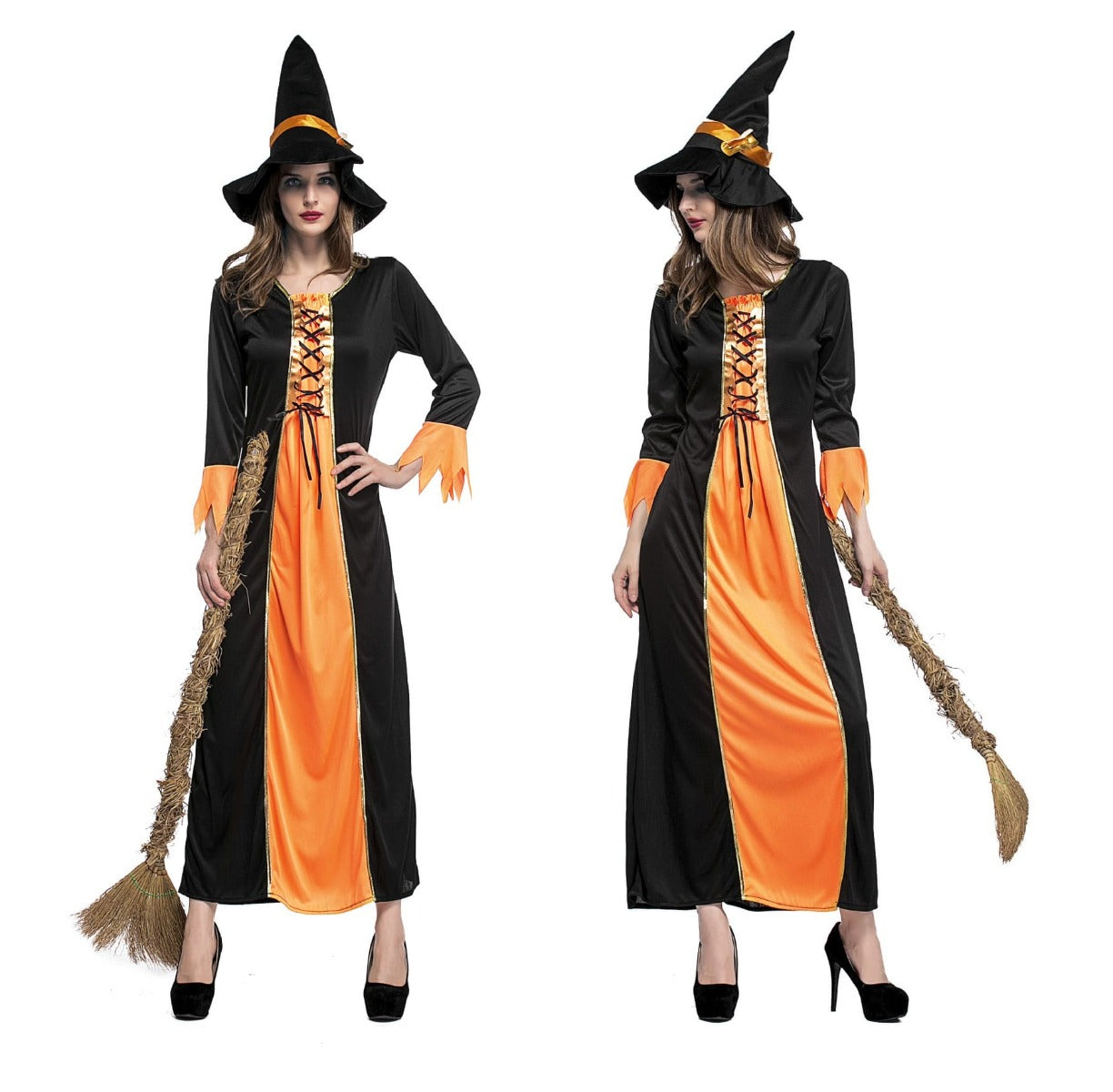Buy Orange Witch Adult Costume Free Size | Yallatoys.com
