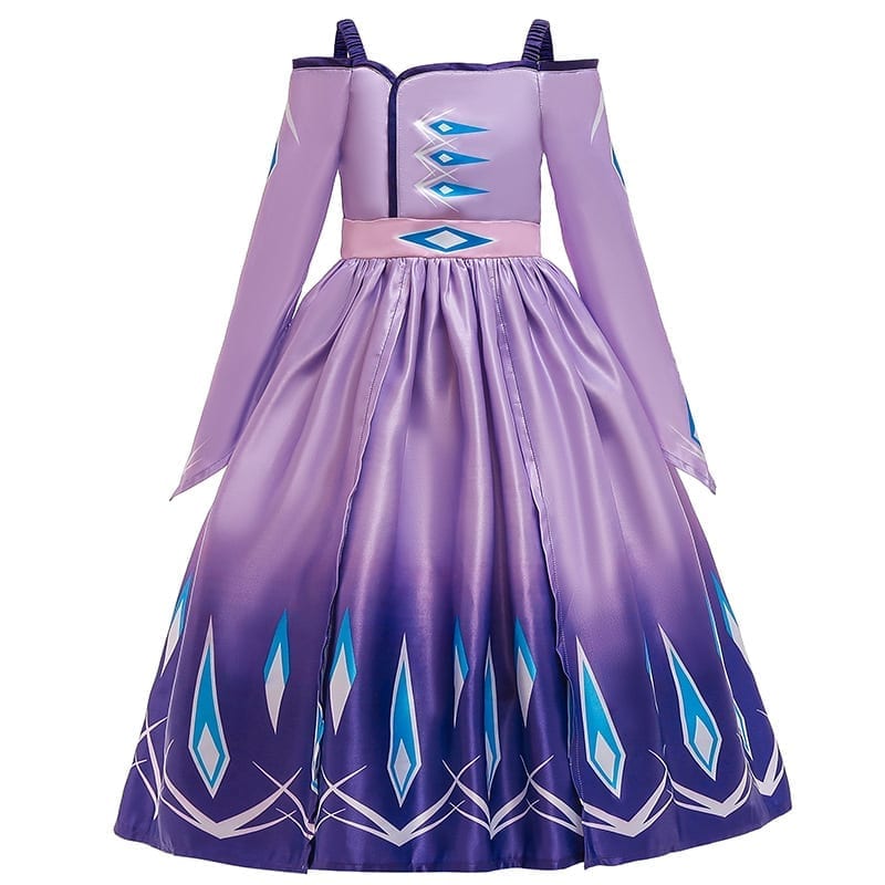 Frozen Elsa Purple Dress Long Sleeve Kids Costumes Yallatoys