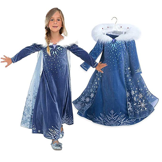 Frozen 2 Elsa Fur Dress for Kids Kids Costumes Yallatoys
