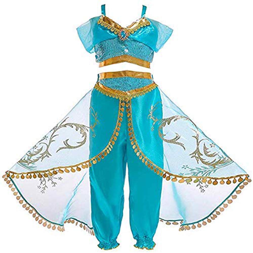 Arabian Sequined Princess Jasmine Costume for Girls Kids Costumes Yallatoys