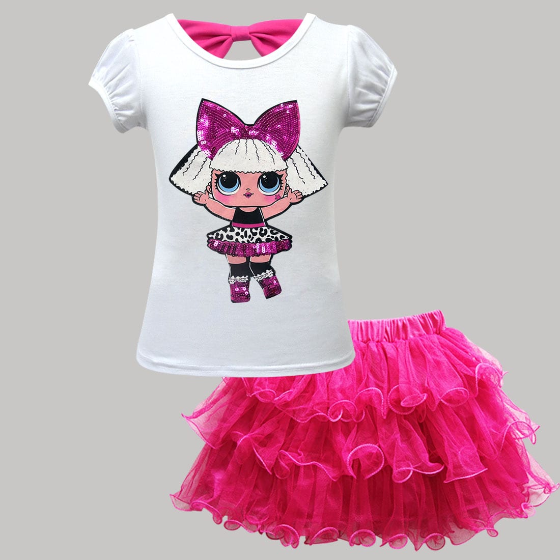 LOL Fuschia T-Shirt & Skirt Set Kids Costumes Yallatoys