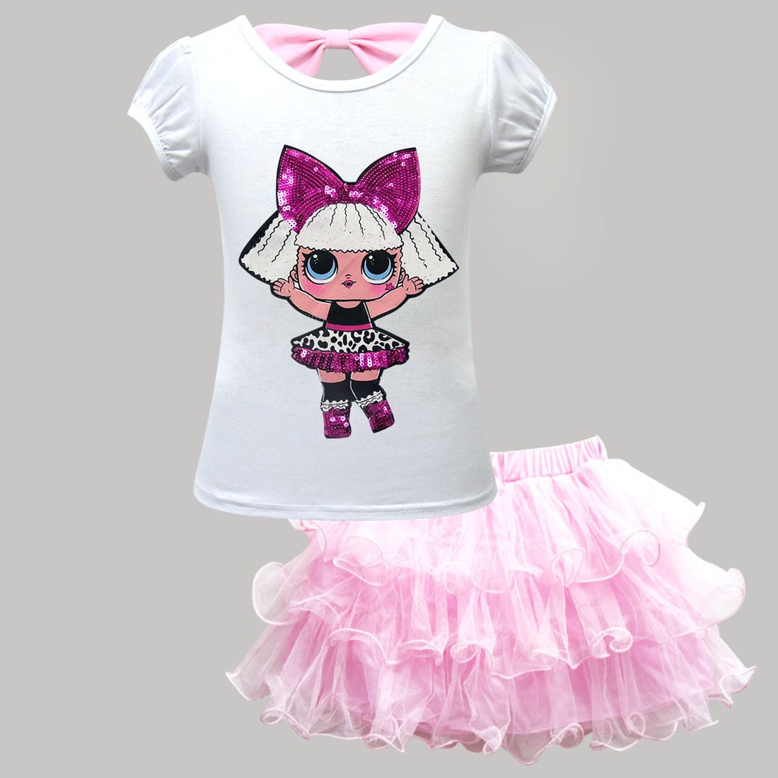 LOL Pink T-Shirt & Skirt Set Kids Costumes Yallatoys
