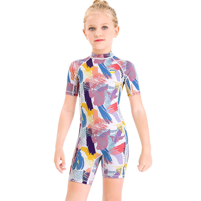 Short Sleeve Colorful Swimwear Kids Costumes Yallatoys