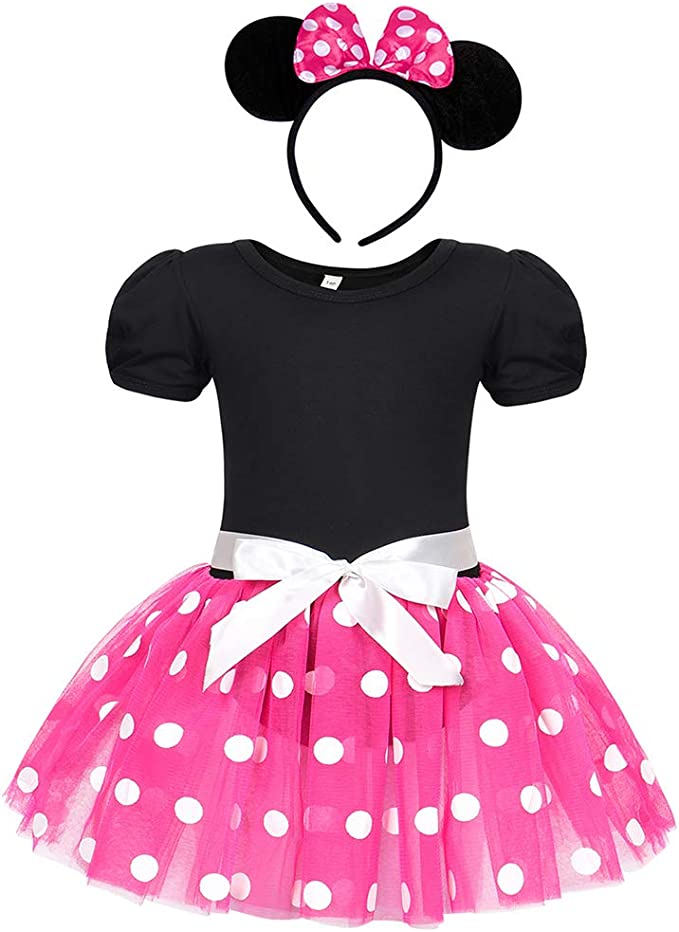 Little Girls Polka Dot Minnie Mouse Tutu Dress Kids Costumes Yallatoys