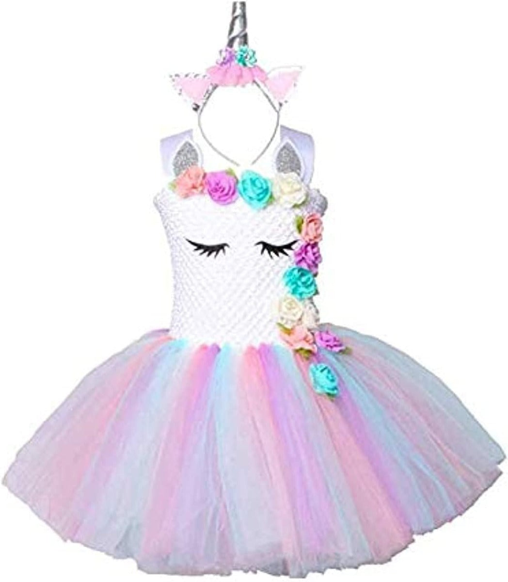 Pastel Unicorn Tutu Dress for Kids with Headband Kids Costumes Yallatoys