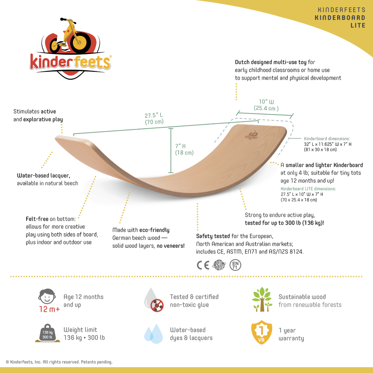 Kinderfeets Kinderboard LITE Natural Kinderfeets Yallatoys