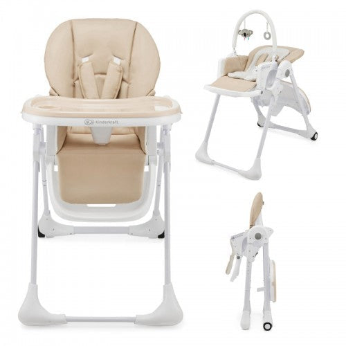 Kinderkraft 2 in 1 Tummie High Chair Beige Kinderkraft Yallatoys