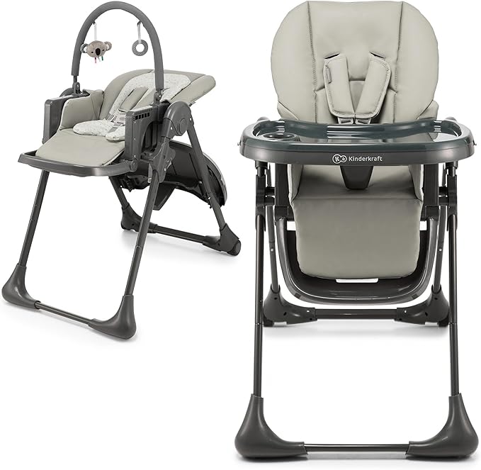 Kinderkraft 2 in 1 Tummie High Chair Grey Kinderkraft Yallatoys