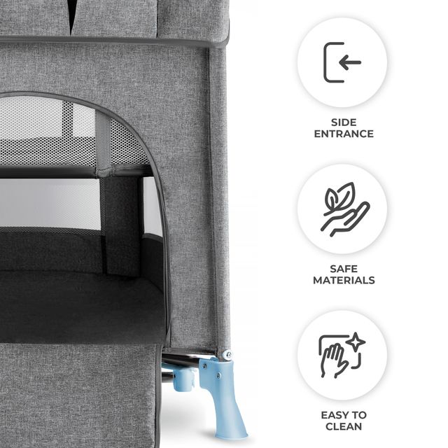 Kinderkraft Joy Folding Bed With Accessories Blue Kinderkraft Yallatoys