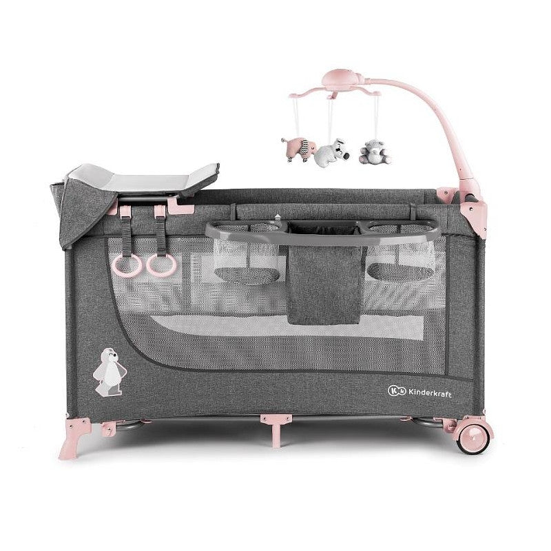 Kinderkraft Joy Folding Bed With Accessories Pink Kinderkraft Yallatoys
