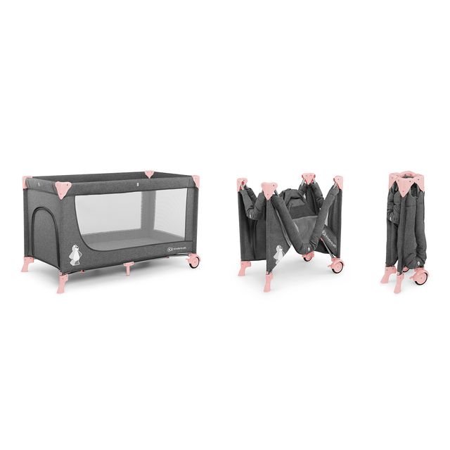 Kinderkraft Joy Folding Bed With Accessories Pink Kinderkraft Yallatoys