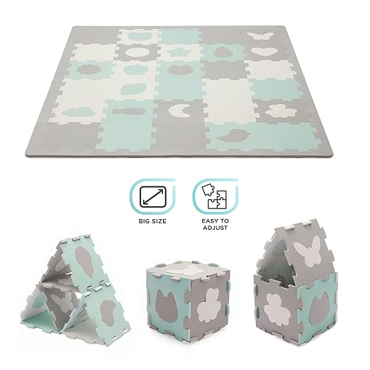 Kinderkraft Puzzle Luno Shapes Mat 30pcs Mint Kinderkraft Yallatoys
