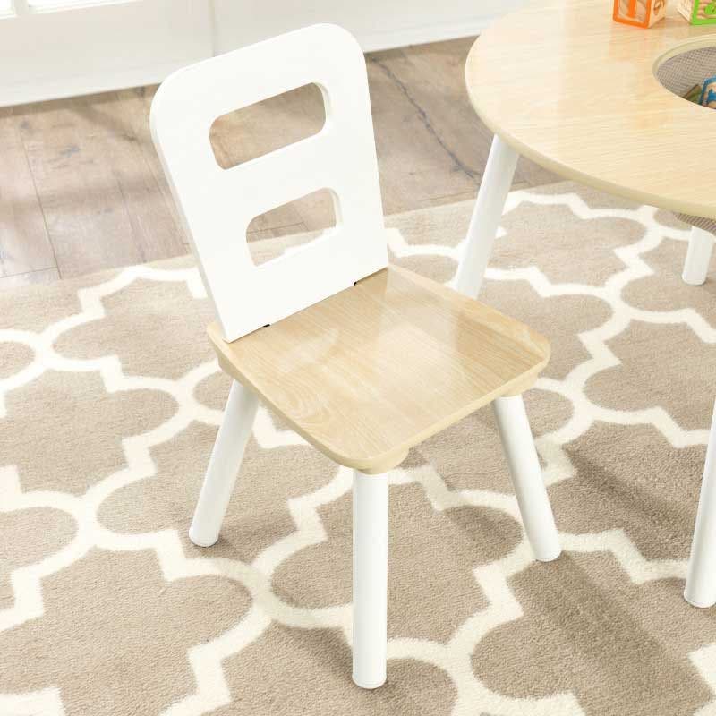 Buy Kidkraft Round Storage Table 2 Chair Set Natural & White | Yallatoys.com