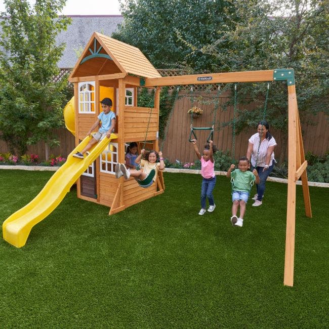 Buy Kidkraft Castlewood Wooden Swing Playground Playset | Yallatoys.com