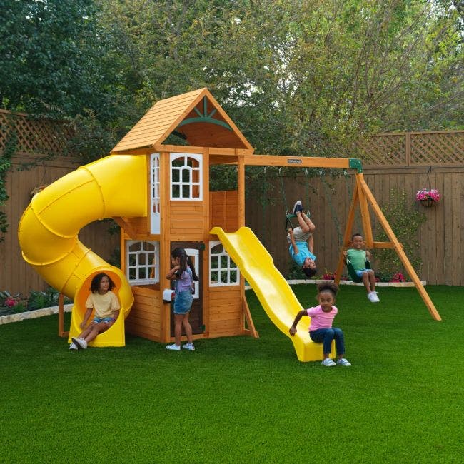 Buy Kidkraft Castlewood Wooden Swing Playground Playset | Yallatoys.com