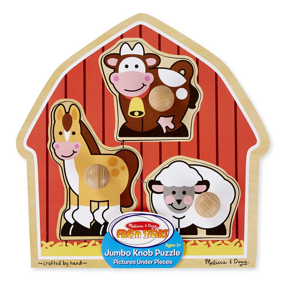 kids farm animals knob puzzle