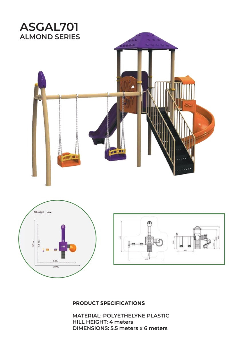 Buy Almond Series Slide with Tower and Swings | Yallatoys.com