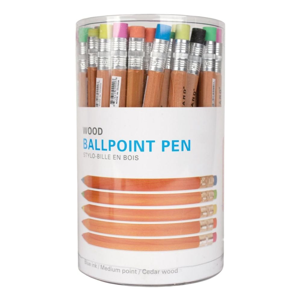 Buy Kikkerland Wooden Ballpoint Pen in a Tub (Sold Separately Subjected to Availability) | Yallatoys.com
