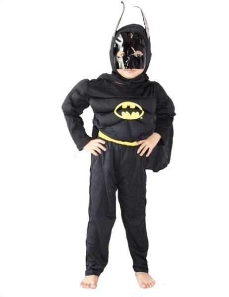 Black Batman Costume with Muscle Kids Costumes Yallatoys