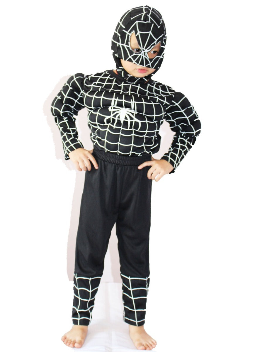 Black Spiderman Costume with Muscle Kids Costumes Yallatoys