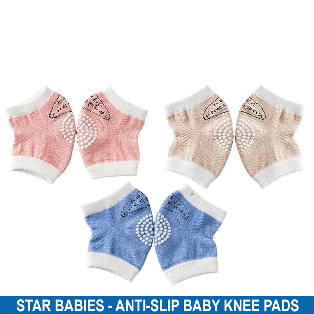 Star Babies Anti Slip Crawling Kneepads Pack Of 3 Girls Multicolour Star Babies Yallatoys