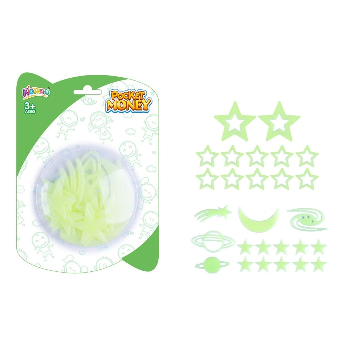 Buy Kidzpro Glow In The Dark Decals White (Sold Separately Subject to Availability) | Yallatoys.com