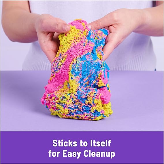 Buy Kinetic Sand Squish N Create Playset with 13.5oz of Blue, Yellow and Pink Play Sand 5 Tools | Yallatoys.com
