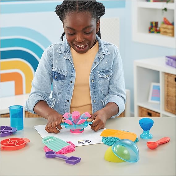 Buy Kinetic Sand Ultimate Sandisfying Set with 2lb of Pink Yellow and Teal Play Sand 10 Molds and Tools | Yallatoys.com