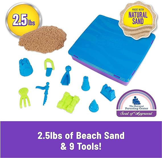 Buy Kinetic Sand Deluxe Beach Castle Playset with 2.5lbs of Beach Sand Includes Molds and Tools | Yallatoys.com