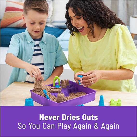 Buy Kinetic Sand Deluxe Beach Castle Playset with 2.5lbs of Beach Sand Includes Molds and Tools | Yallatoys.com