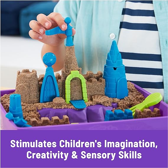 Buy Kinetic Sand Deluxe Beach Castle Playset with 2.5lbs of Beach Sand Includes Molds and Tools | Yallatoys.com