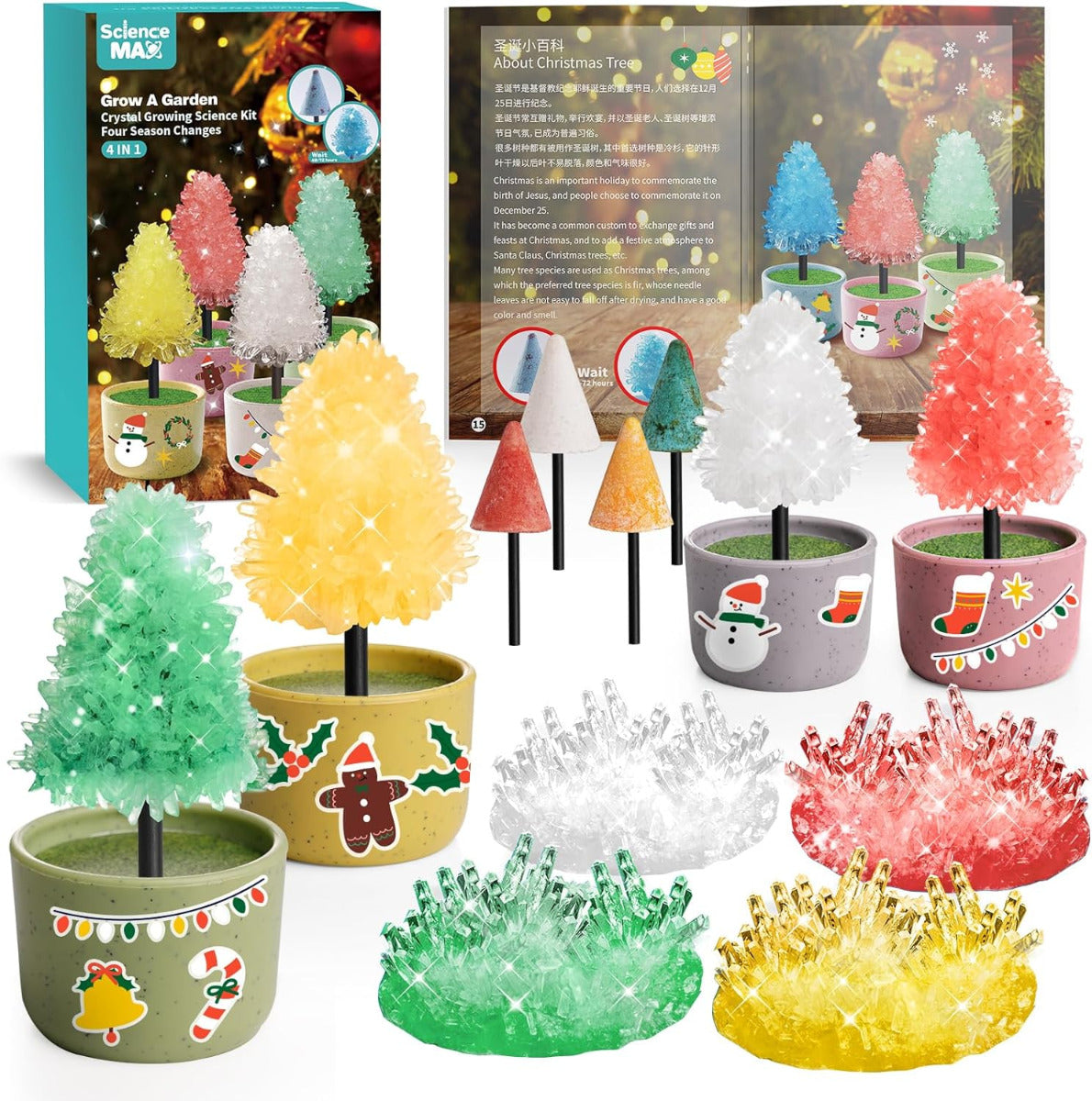 Buy Kidewan Grow A Garden Crystal Growing Science Kit 4 in 1 | Yallatoys.com