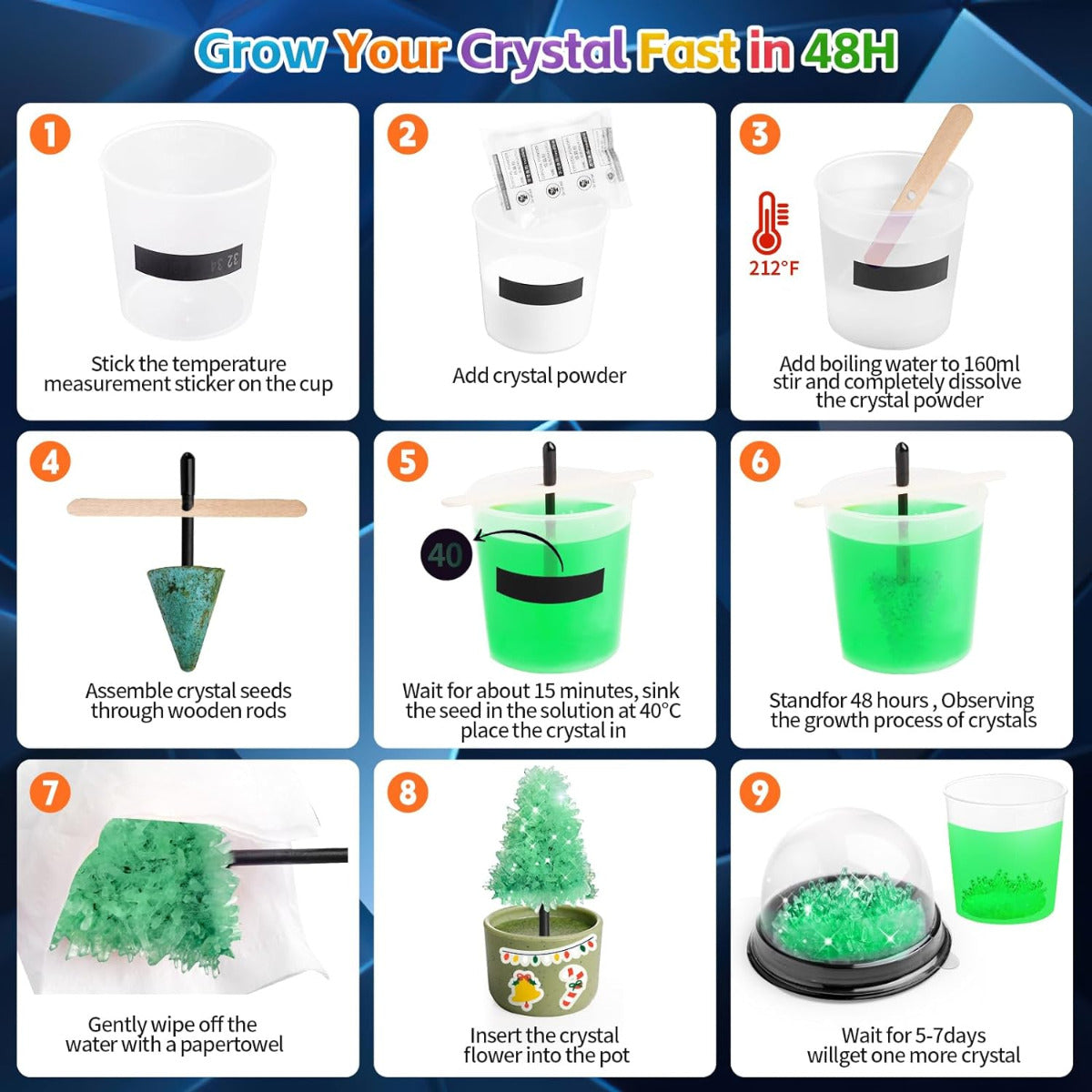 Buy Kidewan Grow A Garden Crystal Growing Science Kit 4 in 1 | Yallatoys.com