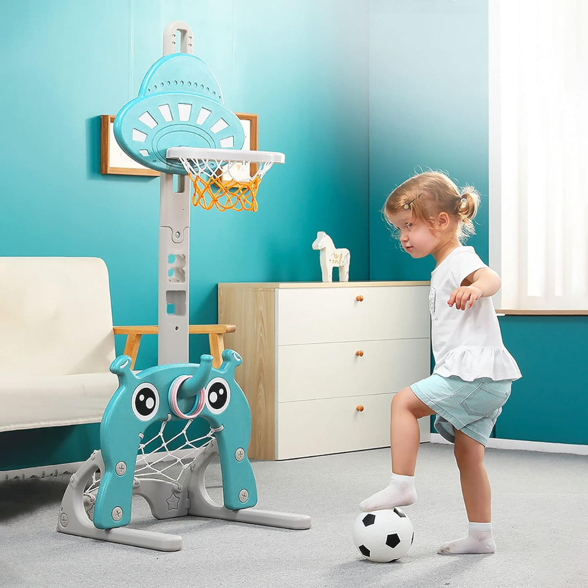 Buy Little Angel Kids Toys Football and Basketball Green | Yallatoys.com
